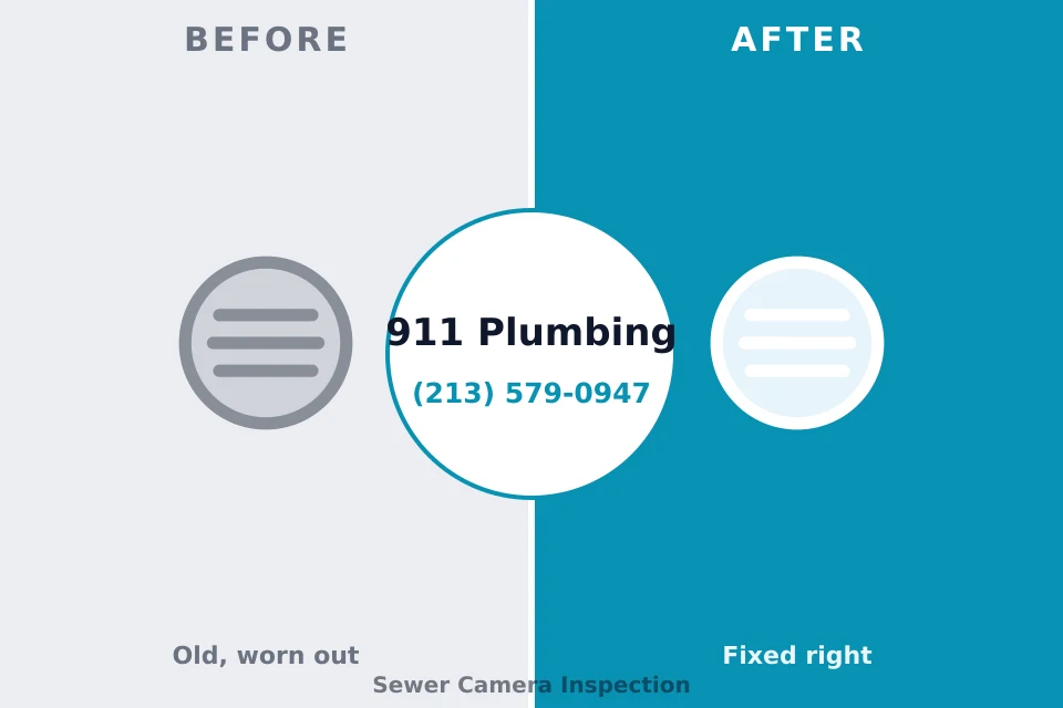 Before and after: plumbing repair Point Arena, CA